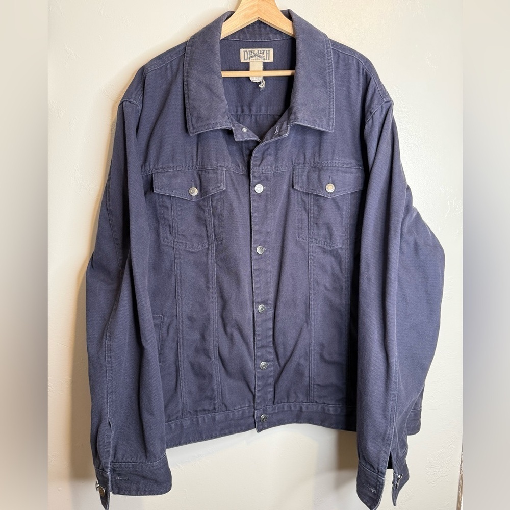 Duluth Trading Co. Shirt Jacket Men’s 3XL Navy Blue Heavy Duty Cotton Button Up